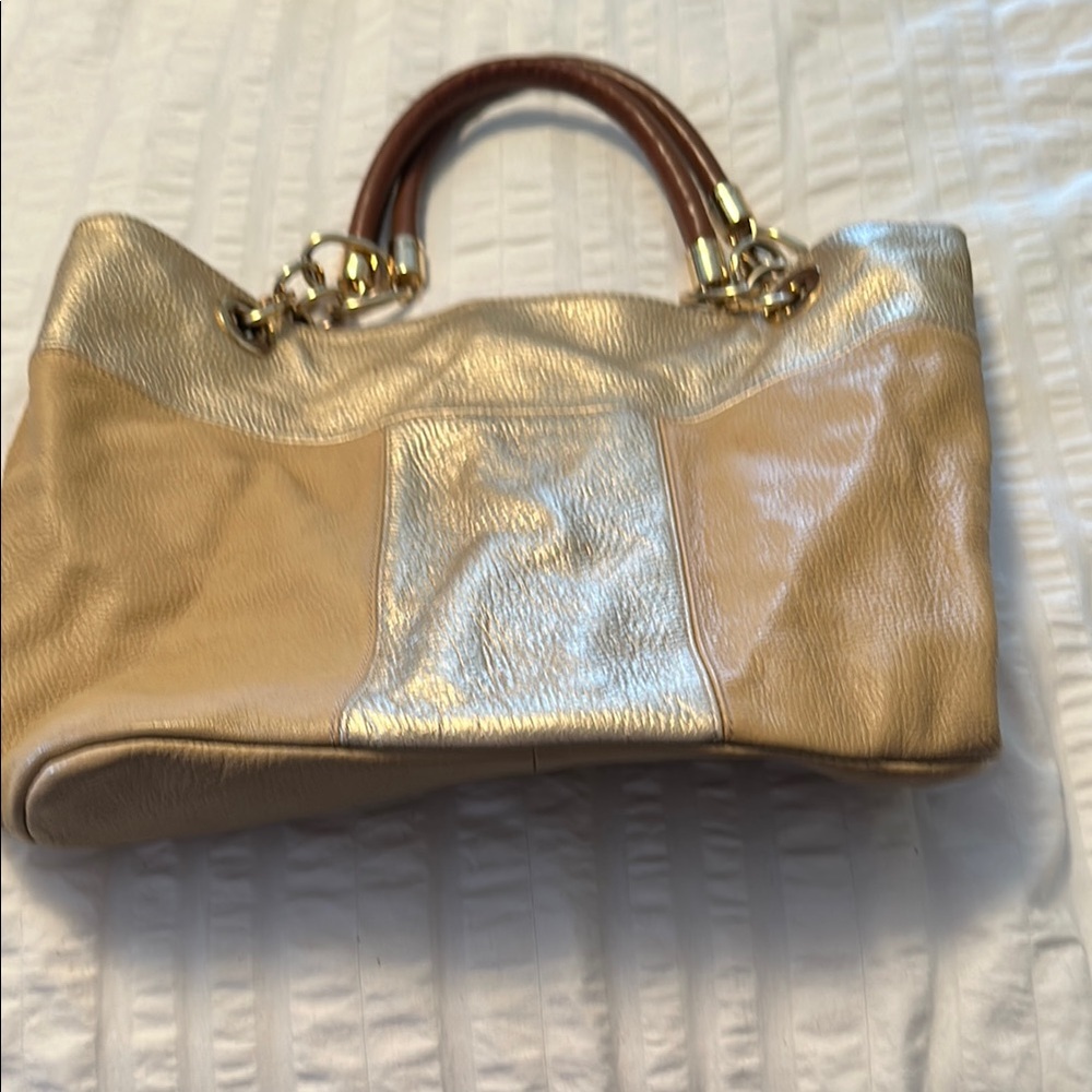 Elegant Gold and Tan Women's Bag